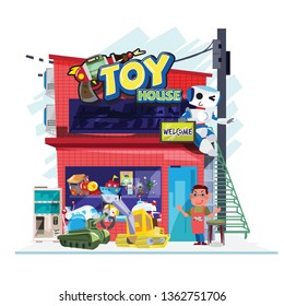 Toy shop store - vector illustration