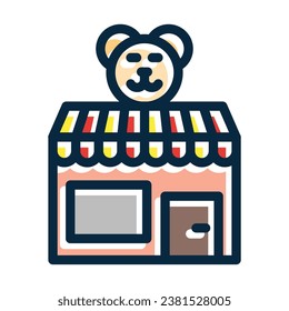 Toy Shop Vector Thick Line Filled Dark Colors Icons For Personal And Commercial Use.
