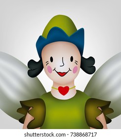 Toy soft fairy in a hat