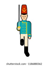 Toy soldier Guardsman plaything isolated. Vector illustration. 