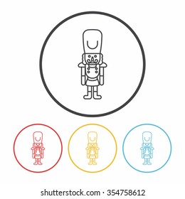 toy soldier line icon