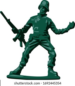 Toy Soldier Realistic Vector Illustration Isolated