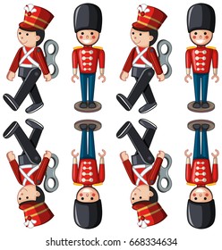 Toy soldiers in different positions illustration