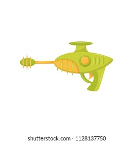 Toy space blaster, weapon pistol for kids game vector Illustration on a white background
