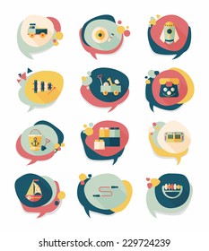 Toy speech bubble banner design flat background set, eps10