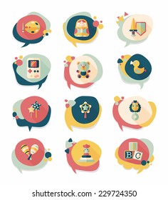 Toy speech bubble banner design flat background set, eps10