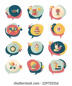 Toy speech bubble banner design flat background set, eps10