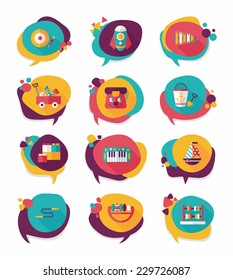 Toy speech bubble banner design flat background set, eps10