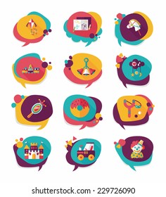 Toy speech bubble banner design flat background set, eps10