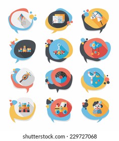 Toy speech bubble banner design flat background set, eps10