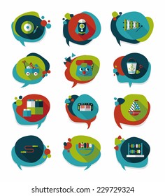 Toy speech bubble banner design flat background set, eps10