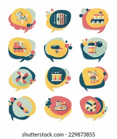 Toy speech bubble banner design flat background set, eps10