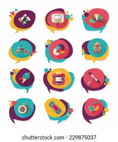 Toy speech bubble banner design flat background set, eps10