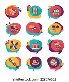 Toy speech bubble banner design flat background set, eps10
