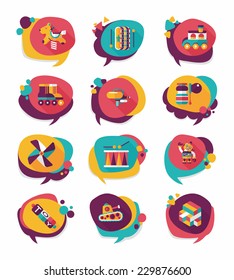 Toy speech bubble banner design flat background set, eps10