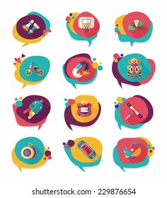 Toy speech bubble banner design flat background set, eps10