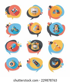 Toy speech bubble banner design flat background set, eps10