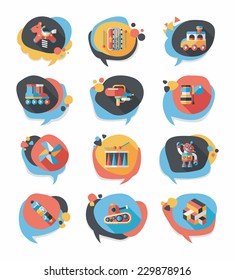 Toy speech bubble banner design flat background set, eps10
