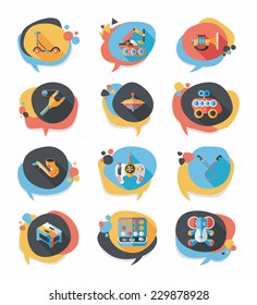 Toy speech bubble banner design flat background set, eps10