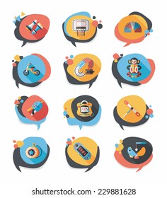Toy speech bubble banner design flat background set, eps10