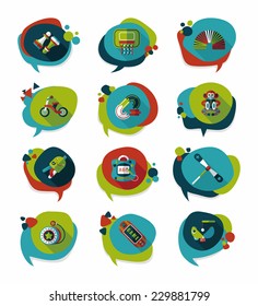 Toy speech bubble banner design flat background set, eps10