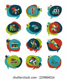 Toy speech bubble banner design flat background set, eps10