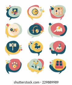 Toy speech bubble banner design flat background set, eps10