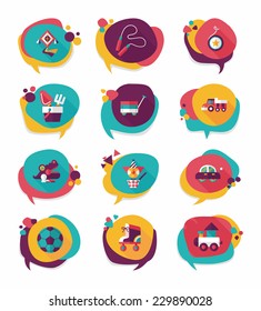 Toy speech bubble banner design flat background set, eps10