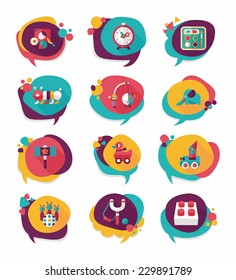 Toy speech bubble banner design flat background set, eps10