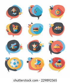 Toy speech bubble banner design flat background set, eps10