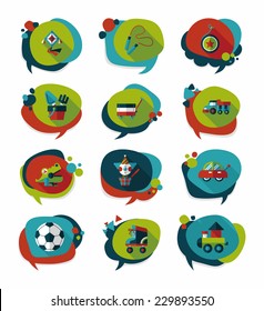 Toy speech bubble banner design flat background set, eps10