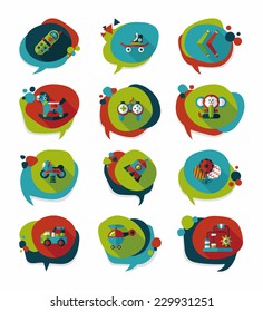 Toy speech bubble banner design flat background set, eps10