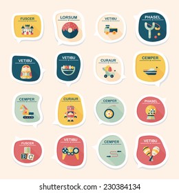 Toy speech bubble banner design flat background set, eps10