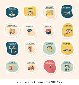 Toy speech bubble banner design flat background set, eps10