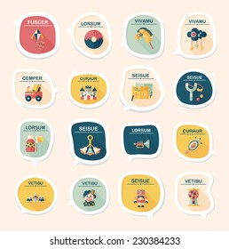 Toy speech bubble banner design flat background set, eps10