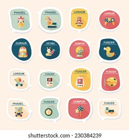 Toy speech bubble banner design flat background set, eps10
