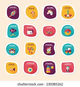 Toy speech bubble banner design flat background set, eps10