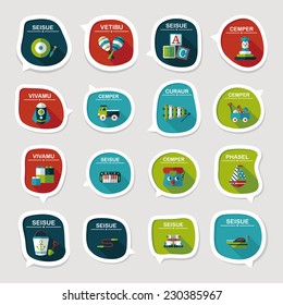 Toy speech bubble banner design flat background set, eps10