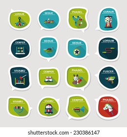 Toy speech bubble banner design flat background set, eps10