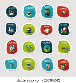 Toy speech bubble banner design flat background set, eps10