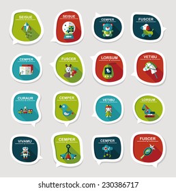 Toy speech bubble banner design flat background set, eps10