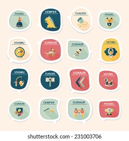 Toy speech bubble banner design flat background set, eps10