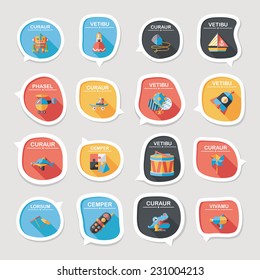 Toy speech bubble banner design flat background set, eps10