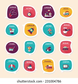 Toy speech bubble banner design flat background set, eps10