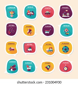 Toy speech bubble banner design flat background set, eps10