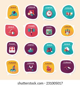Toy speech bubble banner design flat background set, eps10