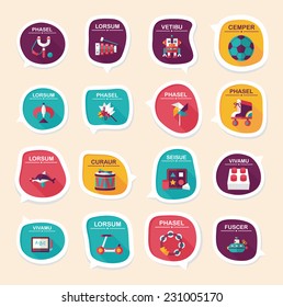 Toy speech bubble banner design flat background set, eps10