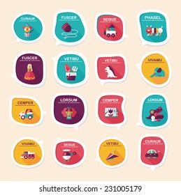Toy speech bubble banner design flat background set, eps10