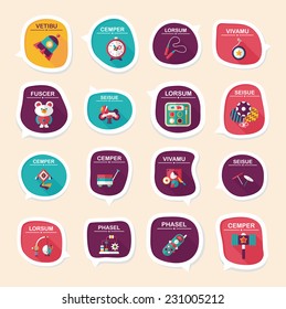 Toy speech bubble banner design flat background set, eps10