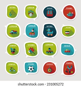 Toy speech bubble banner design flat background set, eps10